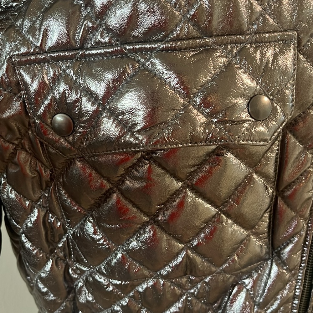 Frame Denim Metallic Quilted Puffer Jacket - Picture 8 of 9